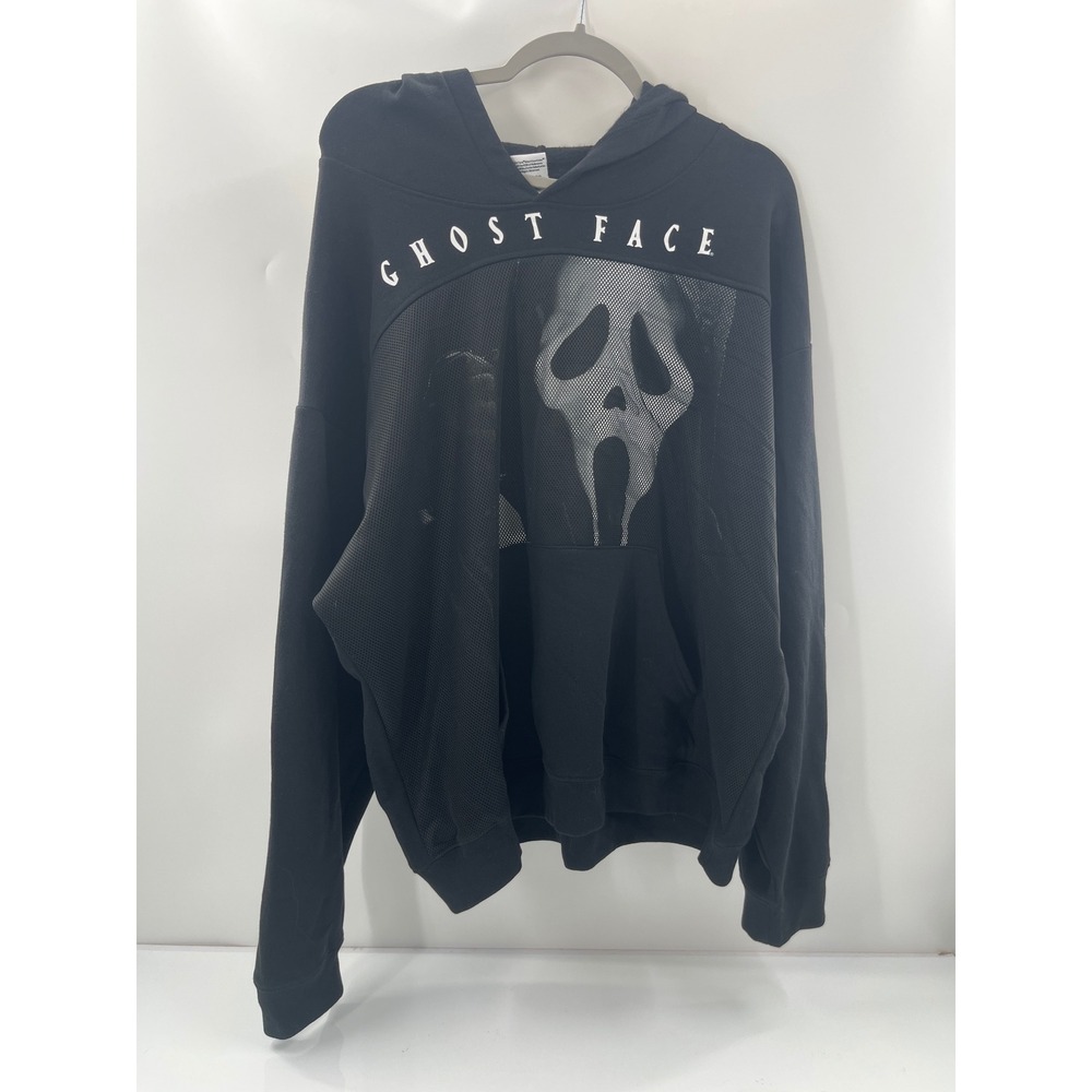 Ghost Face Scream Horror Movie Mesh Overlay Hoodie Black XXL HDMA79DGHF